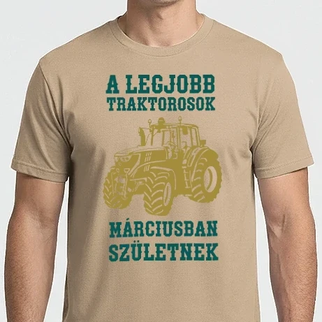 Férfi Imperial póló - Színezhető feliratok és traktor legjobb traktoros március