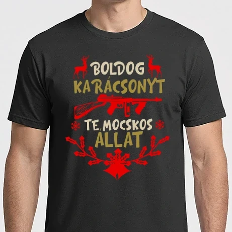 Férfi Imperial póló - Boldog karácsonyt te mocskos állat színezhető