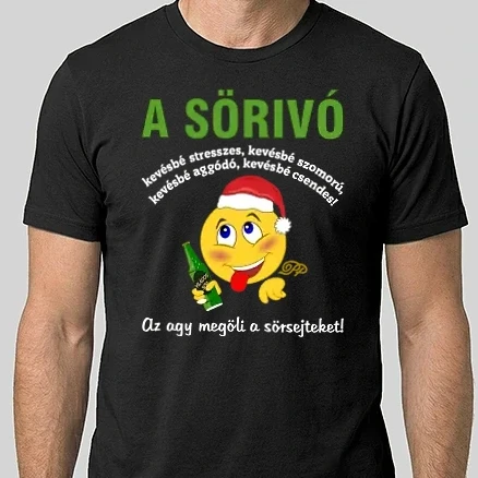 Férfi Alap póló - Sörözős Poén Karácsonyra