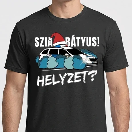 Férfi Imperial póló - Szia Bátyus! Helyzet? karácsonyi fekete alapra