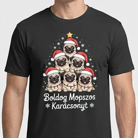 Férfi Imperial póló - Boldog Mopszos Karácsonyt