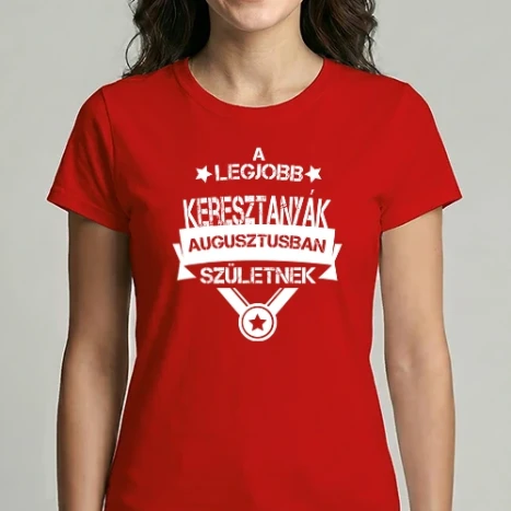 Női Imperial póló - Csillagos legjobb keresztanyák_AUGUSZTUS