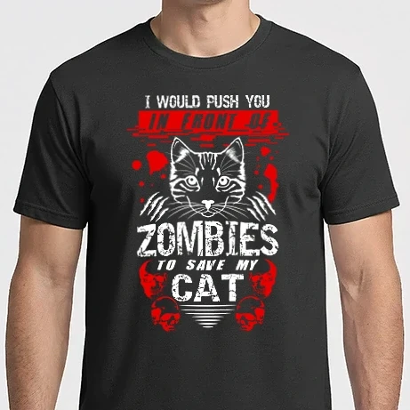 Férfi Imperial póló - I would push you in front of zombies to save my cat