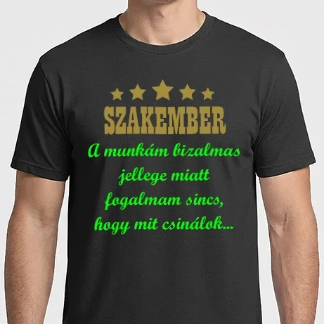 Férfi Imperial póló - Szakember vicces pólóminta külön színezhető feliratokkal