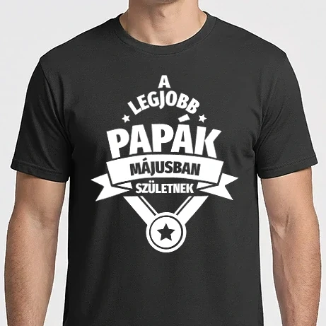 Férfi Imperial póló - Szimpla csillagos szülinapos papa MÁJUS