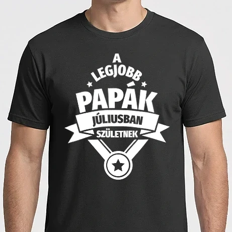 Férfi Imperial póló - Szimpla csillagos szülinapos papa JÚLIUS