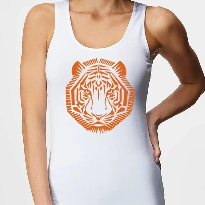 Női top - Színezhető tigris fej