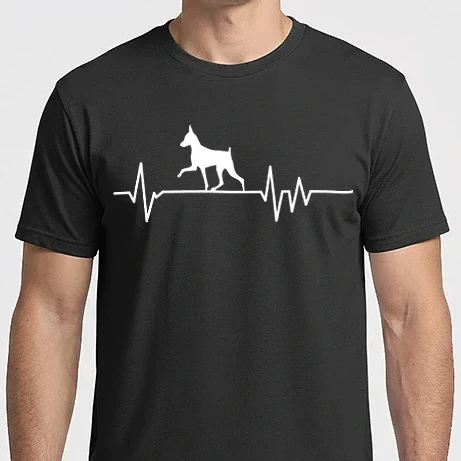 Férfi Imperial póló - Heartbeat sziluett Pinscher