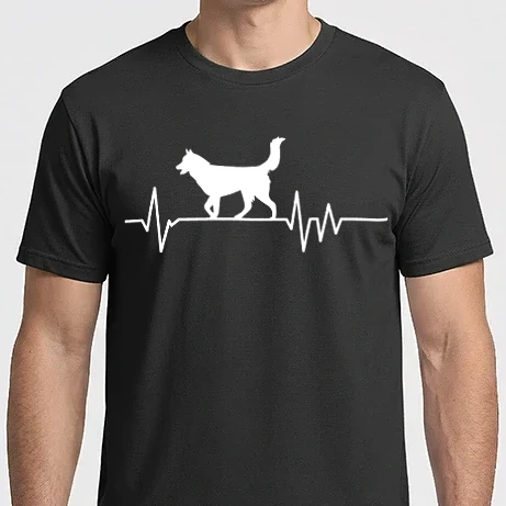 Férfi Imperial póló - Heartbeat sziluett Husky