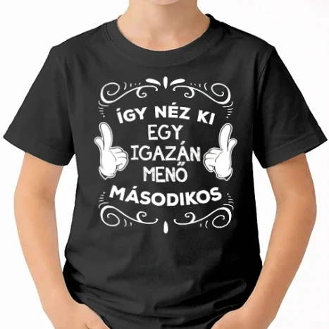 Uniszex gyerek Póló - Így néz ki egy igazán menő másodikos