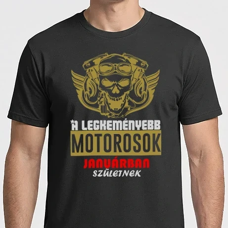 Férfi Imperial póló - Legkeményebb motorosok januárban születnek színezhető