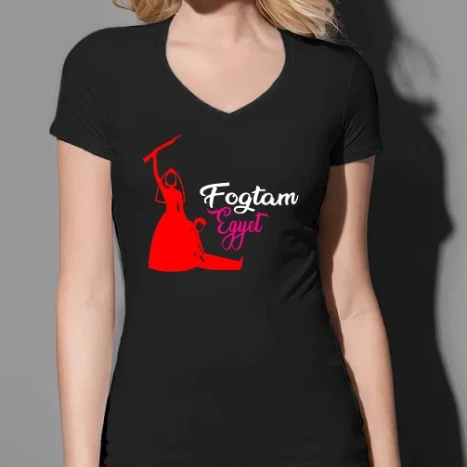 Női prémium V-nyakú póló - Lánybúcsú fogtam egyet színezhető