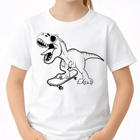 Uniszex gyerek Póló - Cool Dino színezhető