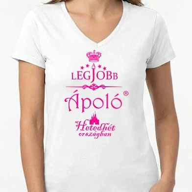 Női V-nyakú póló - legjobb_apolo