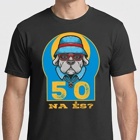 Férfi Imperial póló - na és 50 éves születésnap, cool kutya sapkában