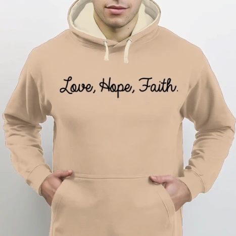 Férfi DUO kapucnis Pulcsi - Love, hope, faith