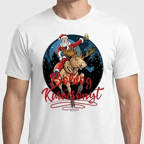 Férfi Imperial póló - Boldog Karácsonyt! Rénszarvasos.