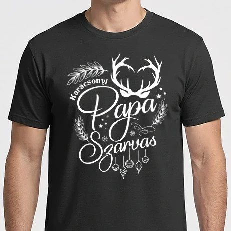Férfi Imperial póló - Karácsonyi Papa szarvas