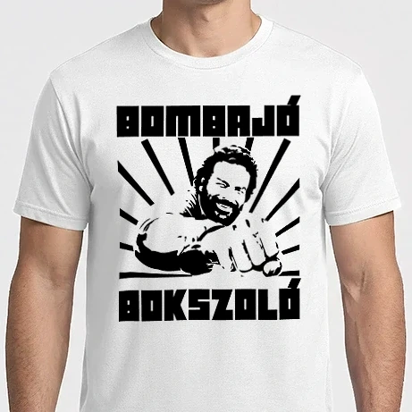 Férfi Imperial póló - Bud Spencer - Bombajó bokszoló FEKETE