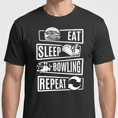 Férfi Imperial póló - Eat sleep bowling repeat