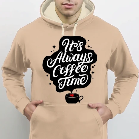 Férfi DUO kapucnis Pulcsi - It's always coffee time