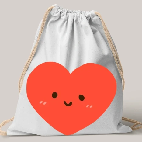 Vászon tornazsák - Szivecske