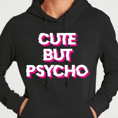 Női kapucnis pulcsi - Cute but Psycho - Glich