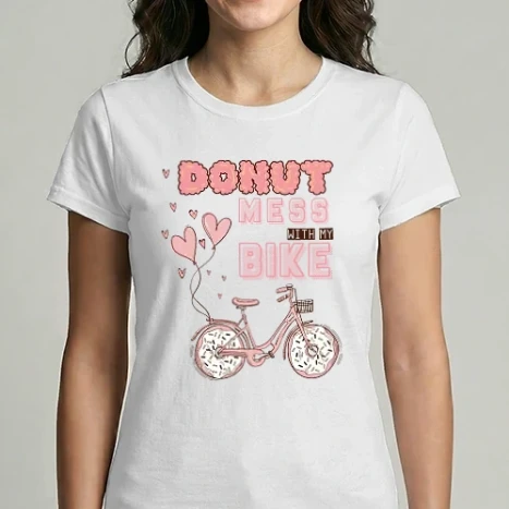 Női Imperial póló - Donut mess with my bike