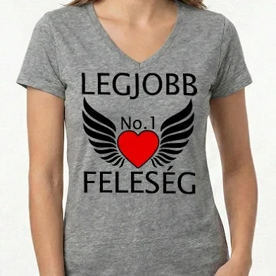 Női V-nyakú póló - Legjobb feleség