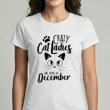 Női Imperial póló - Szülinapos Crazy Cat Ladies DECEMBER