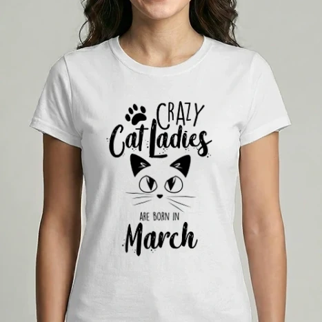 Női Imperial póló - Szülinapos Crazy Cat Ladies MÁRCIUS