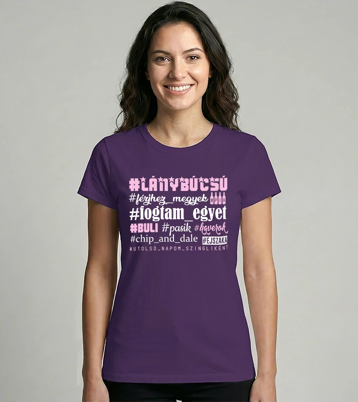 Hashtag lánybúcsú színezhető – Női Imperial póló