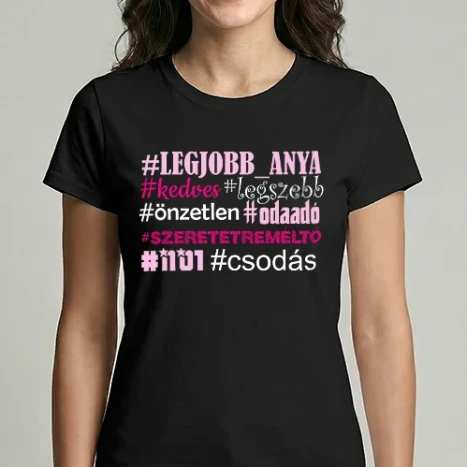 Női Imperial póló - Hashtag legjobb anya színezhető