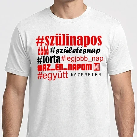 Férfi Imperial póló - Hashtag szülinapos színezhető