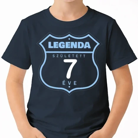 Uniszex gyerek Póló - Legenda született 7 éve színezhető