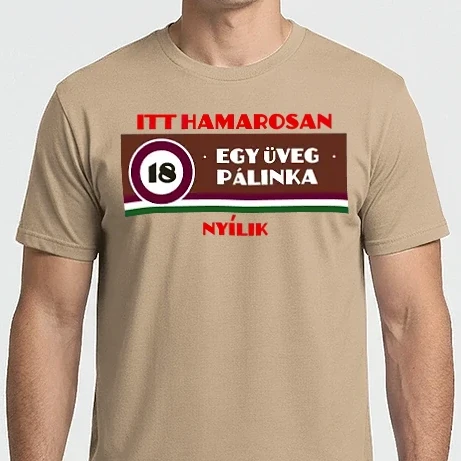 Férfi Imperial póló - Itt hamarosan egy üveg pálinka nyíilik