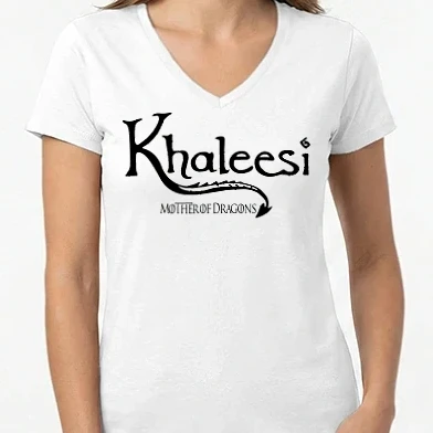 Női V-nyakú póló - Trónok Harca - Khaleesi Mother of Dragons