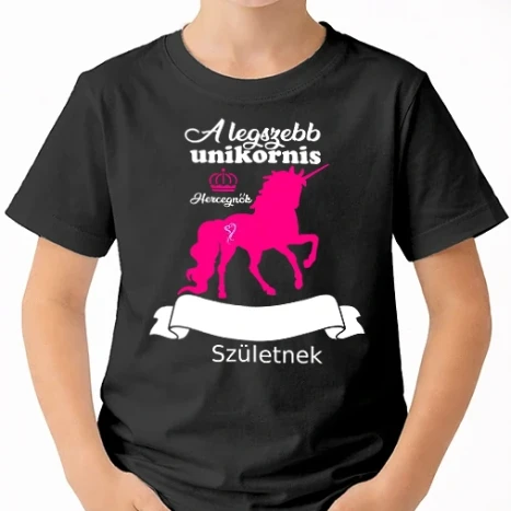 Uniszex gyerek Póló - Unikornis hercegnő június
