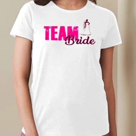 Női prémium kerek nyakú póló  - Team Bride színezhető