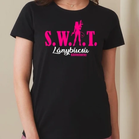 Női prémium kerek nyakú póló  - Swat lánybúcsú