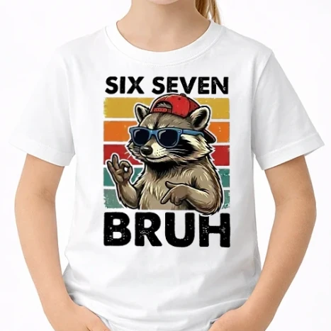 Uniszex gyerek Póló - 67 Six seven