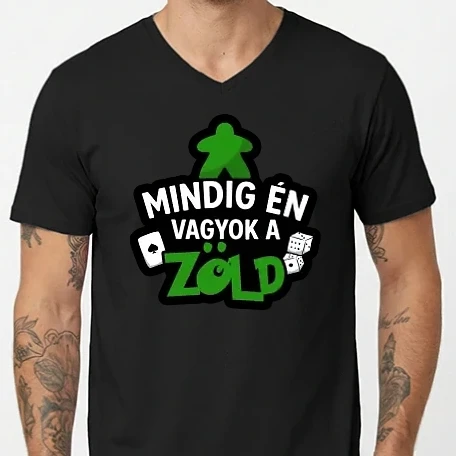 Férfi V-nyakú póló - Mindig én vagyok a zöld