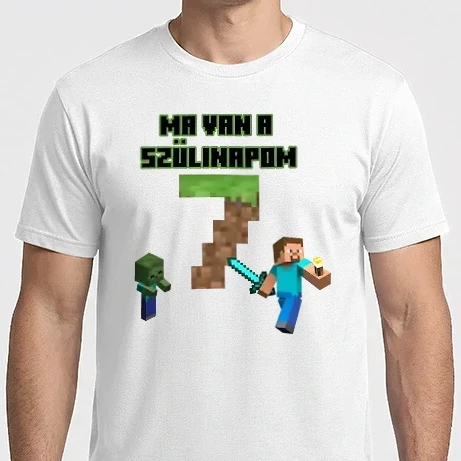 Férfi Imperial póló - Minecraft 7 éves születésnap