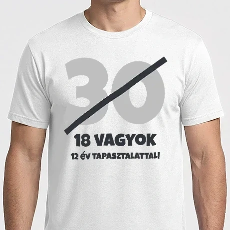 Férfi Imperial póló - 30 - 18 vagyok 12 év tapasztalattal