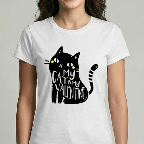 Női Imperial póló - My cat is my valentine