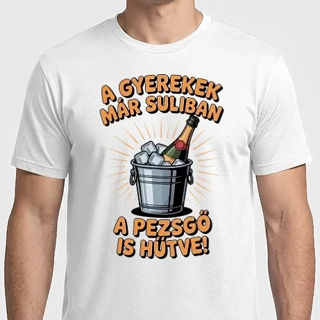 Férfi Imperial póló - A gyerekek már suliban, a pezsgő is hűtve!