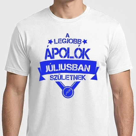 Férfi Imperial póló - Csillagos legjobb szülinapos ápoló JÚLIUS