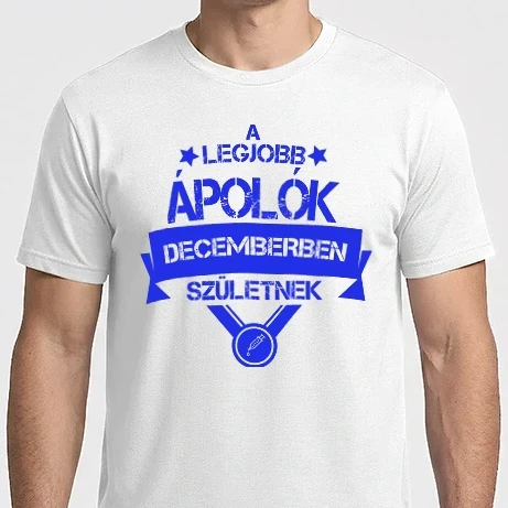 Férfi Imperial póló - Csillagos legjobb szülinapos ápoló DECEMBER