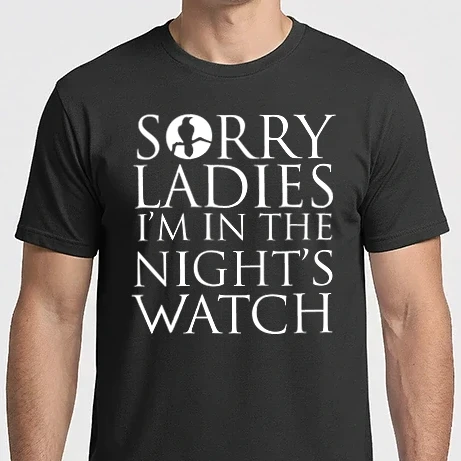 Férfi Imperial póló - Trónok Harca - Sorry Ladies I'm in the Night's Watch Crow 5