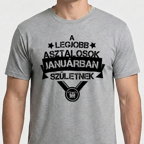 Férfi Imperial póló - Csillagos legjobb szülinapos asztalos-január